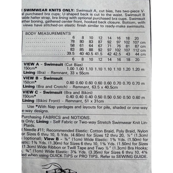 McCalls 9089 swimming suit bikini pattern size 8 10 12 - Picture 5 of 6